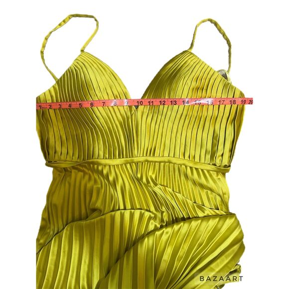 FREE SHIPPING MAC DUGGAL PLEATED PLUNGE NECK WIDE LEG JUMPSUIT, SIZE 12, NWT - Picture 7 of 10